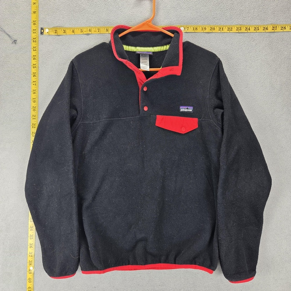 Patagonia Jacket Womens Small Black Synchilla Snap-T Fleece Pullover Lightweight